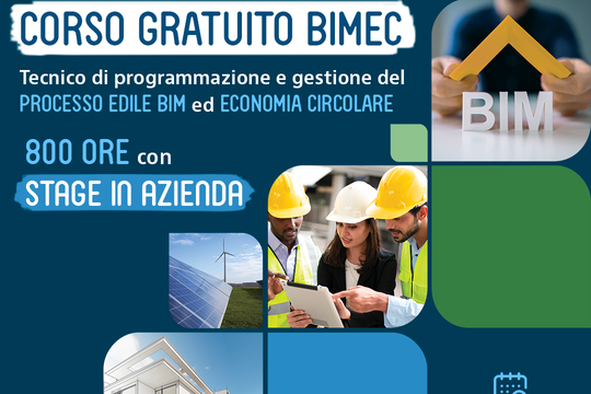 Corso BIMEC - Tecnico di programmazione e gestione del processo edile BIM ed economia circolare